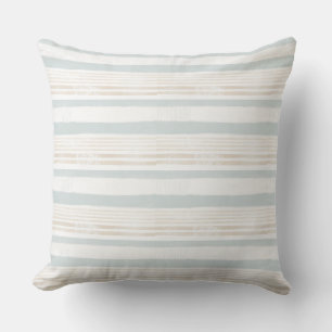 Neutral & White Striped Throw Pillow