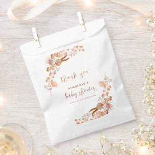 Neutral Wildflower Boho Baby Shower Thank You Favour Bags