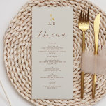Neutral Wildflower Wedding Menu<br><div class="desc">Add elegance to your reception with this cream-toned wedding menu card featuring a delicate yellow wildflower monogram and modern script. Designed for minimalist,  rustic,  or garden-themed weddings,  it presents your meal selections in a clean and charming format.</div>