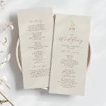 Neutral Wildflower Wedding Program Programme<br><div class="desc">Guide your guests through your ceremony with this chic neutral wedding program. Designed in soft ivory with a delicate yellow floral monogram,  it blends rustic charm and minimalist elegance—perfect for botanical,  outdoor,  or boho-inspired weddings.</div>