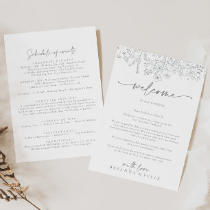 Neutral Wildflower Wedding Welcome Letter