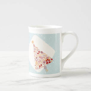 Neutral Winter blue Holiday Wish Christmas Bone China Mug