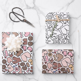 neutral woman breast patten wrapping paper sheet