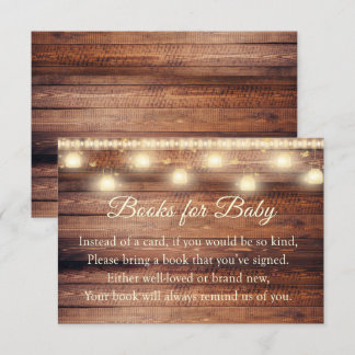 Neutral Wood Baby Shower Books For Baby Card