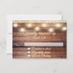 Neutral Wood Baby Shower RSVP Card