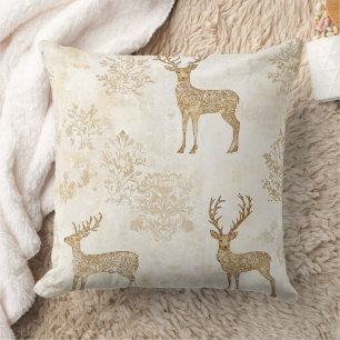 Neutral Woodland Deer Pattern Cushion