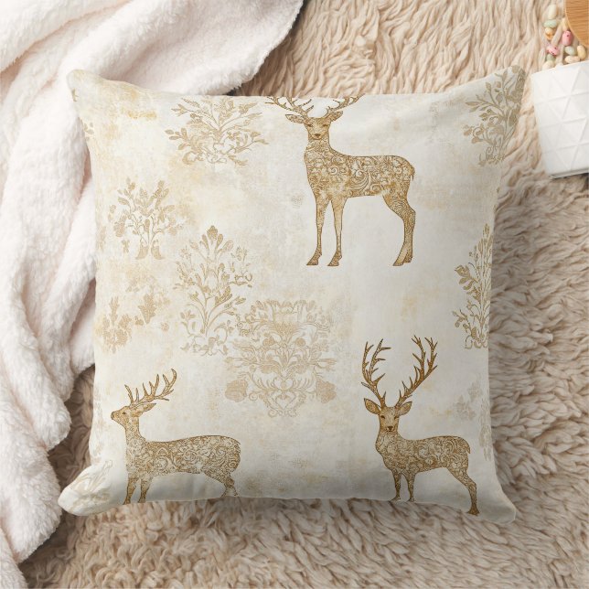 Neutral Woodland Deer Pattern Cushion (Blanket)