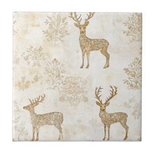 Neutral Woodland Deer Pattern Tile