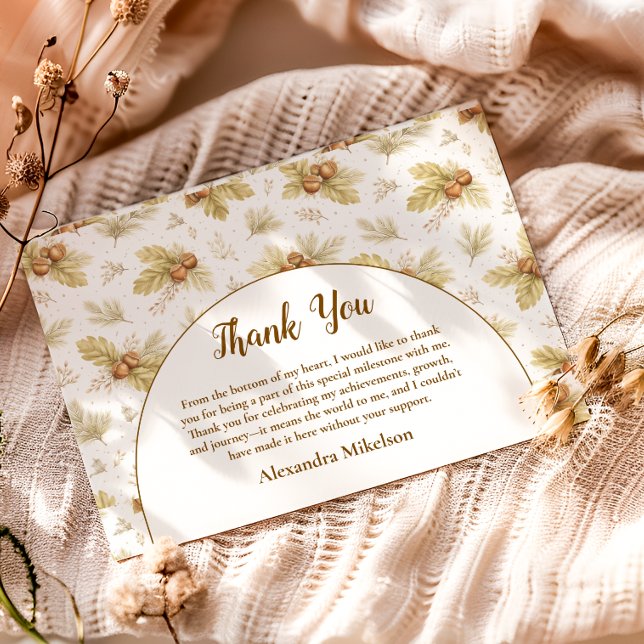 Neutral Woodland Wild One Birthday Thank You Card (Creator Uploaded)