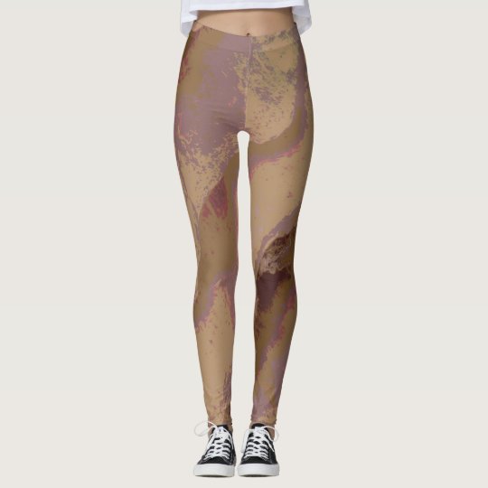 Neutral "Write on the Edge" Patterned Leggings