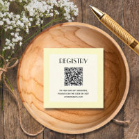 Neutral Yellow Baby Shower Registry QR Code
