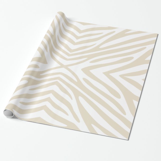 Neutral Zebra Wrapping Paper (Unrolled)