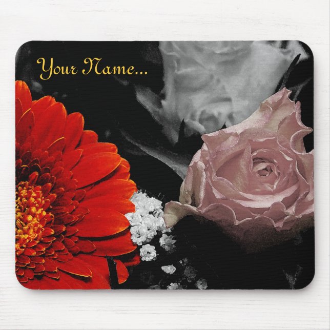 Neutrale Blumendesign Mouse Mat (Front)