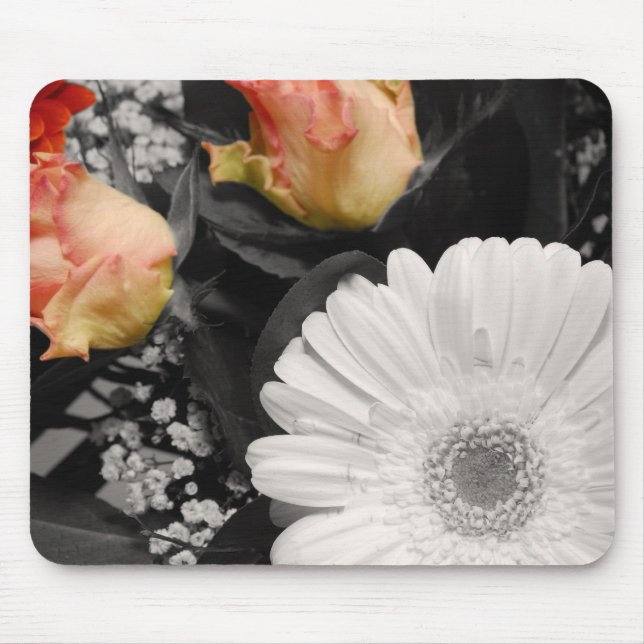 Neutrales Blumendesign Mouse Mat (Front)