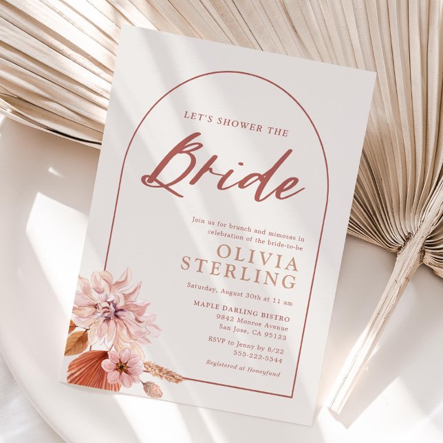 Neutrals and Muted Pink Floral Shower The Bride Invitation (Creator Uploaded)