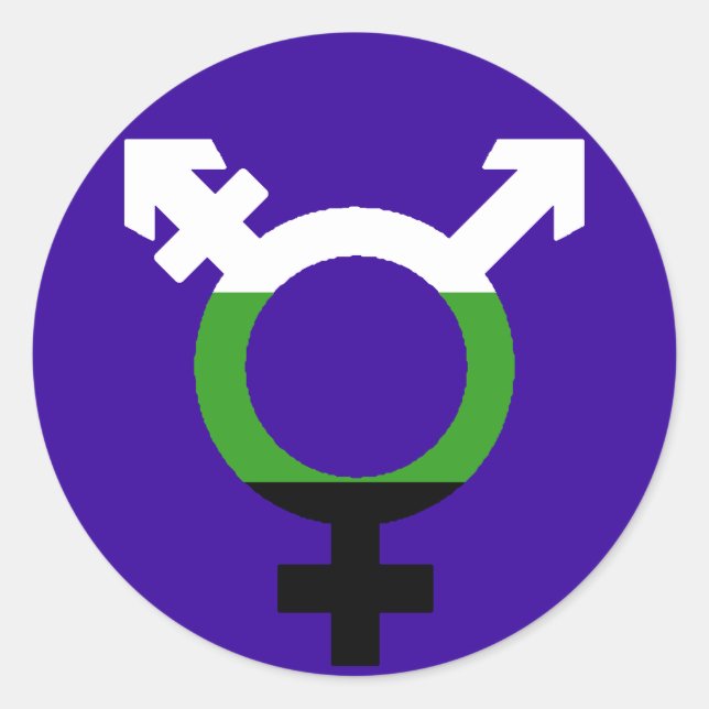 Neutrois Flag Trans Symbol Classic Round Sticker (Front)
