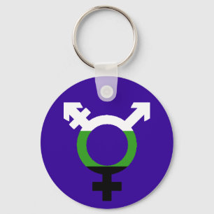 Neutrois Flag Trans Symbol Key Ring