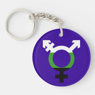 Neutrois Flag Trans Symbol Key Ring
