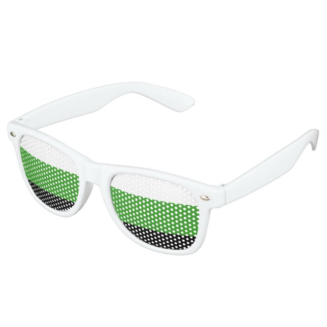Neutrois Pride Flag Retro Sunglasses (Angled)