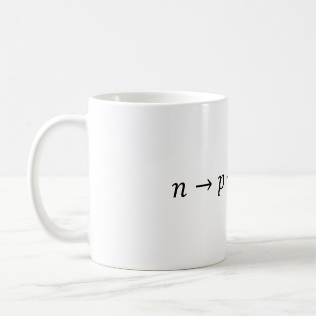 Neutron To Proton Beta Decay - Nuclear Physics Bas Coffee Mug (Left)