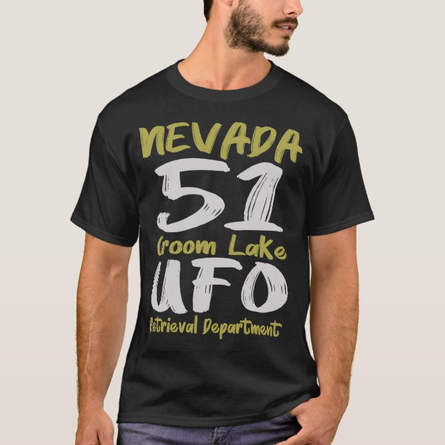 Nevada 51 Groom Lake Ufo Retrieval Department T-Shirt (Front)