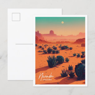 Nevada Arizona Travel Place illustration Postcard