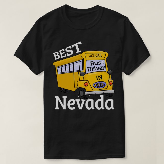Nevada Best School Bus Driver T-Shirt (Design Front)