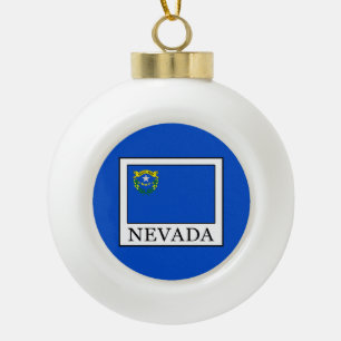 Nevada Ceramic Ball Christmas Ornament