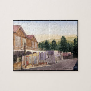 NEVADA CITY, CALIFORNIA , WATERCOLOR JIGSAW PUZZLE