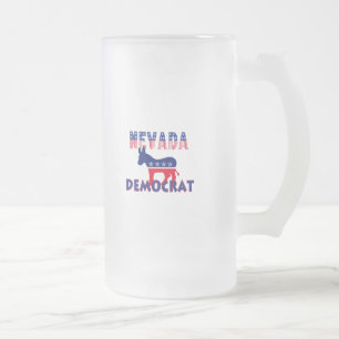 Nevada Democrat Frosted Glass Beer Mug