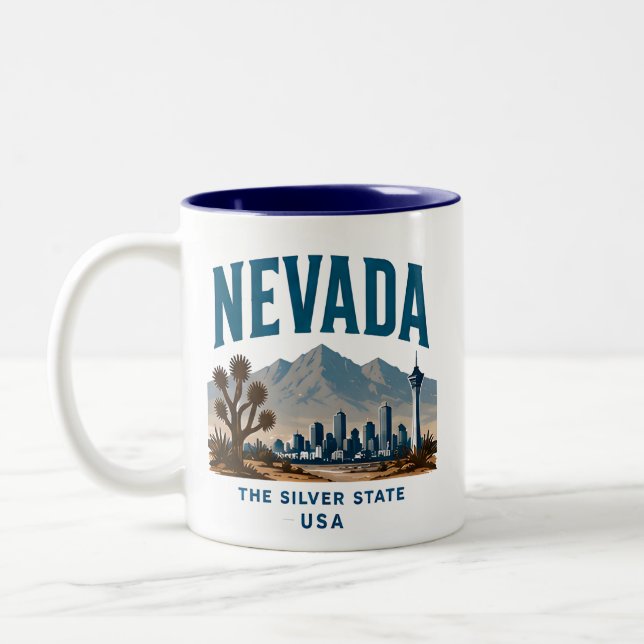 Nevada Desert Adventure Two-Tone Coffee Mug (Left)