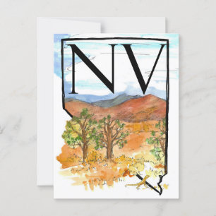 Nevada Desert Mountains Juniper Trees Souvenir  Postcard