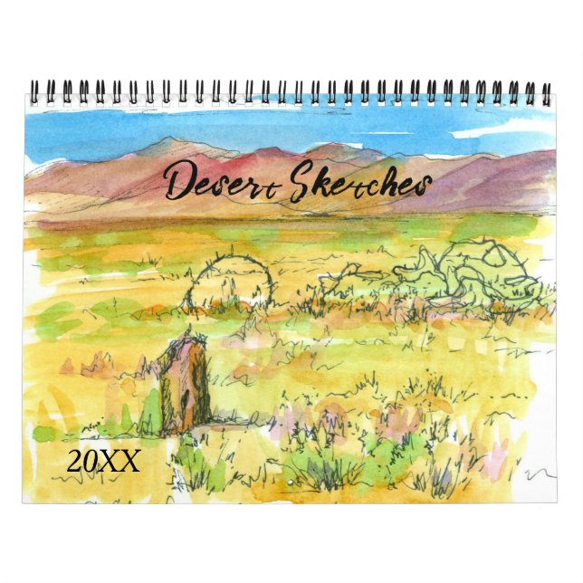 Nevada Desert Sketches Travel Explore More  Calendar (Cover)