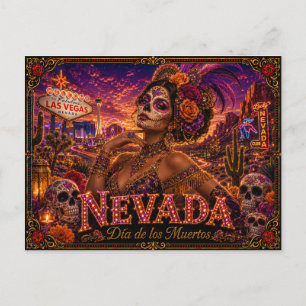 Nevada Día de los Muertos Retro Postcard