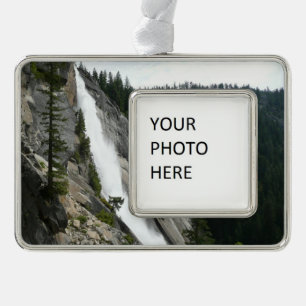 Nevada Falls at Yosemite National Park Silver Plated Framed Ornament