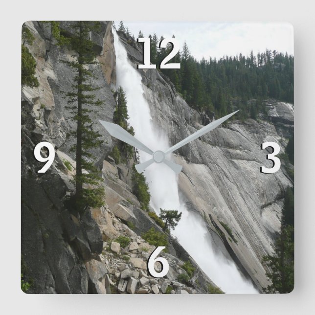Nevada Falls at Yosemite National Park Square Wall Clock (Front)
