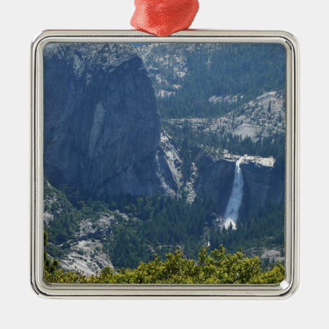 Nevada Falls from the Panorama Trail Metal Tree Decoration (Front)