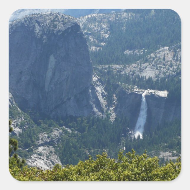Nevada Falls from the Panorama Trail Yosemite Square Sticker (Front)