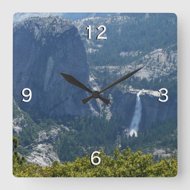 Nevada Falls from the Panorama Trail Yosemite Square Wall Clock (Front)