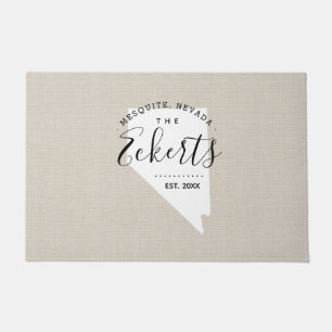 Nevada Family Monogram State Doormat