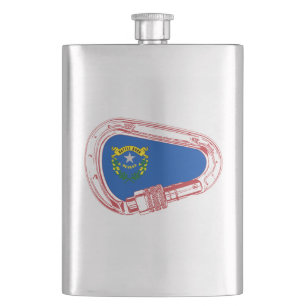 Nevada Flag Climbing Carabiner Hip Flask