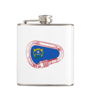 Nevada Flag Climbing Carabiner Hip Flask