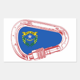 Nevada Flag Climbing Carabiner Rectangular Sticker