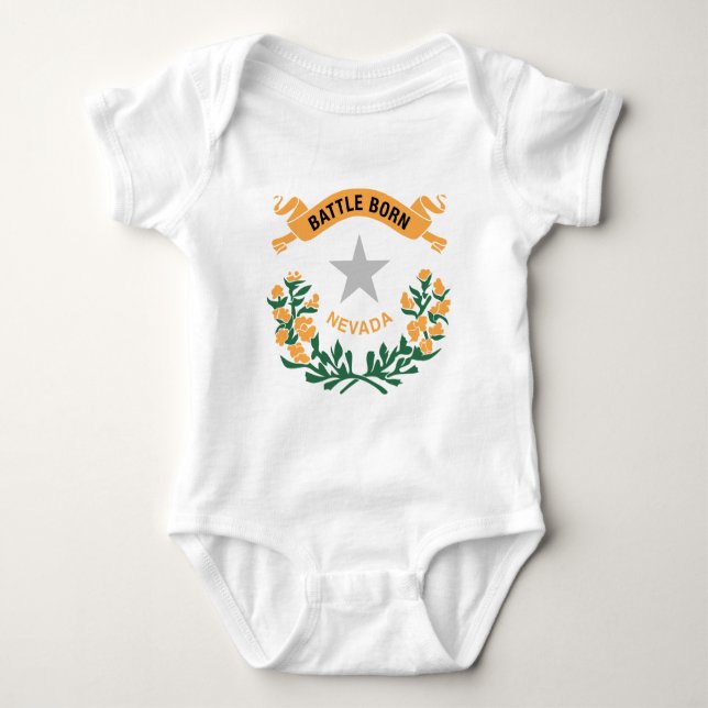 Nevada Flag Theme 00 Baby Bodysuit (Front)