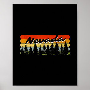 Nevada Forest Sunset Trees Cabin Theme Souvenir Poster