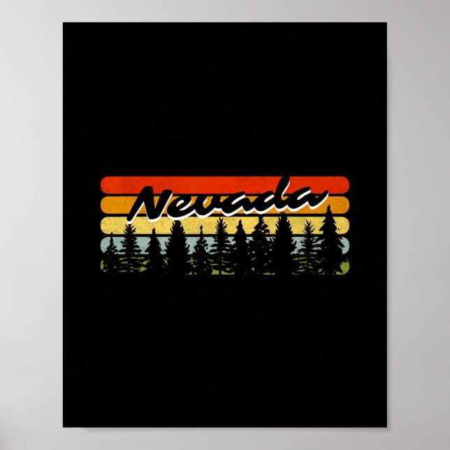 Nevada Forest Sunset Trees Cabin Theme Souvenir  Poster (Front)