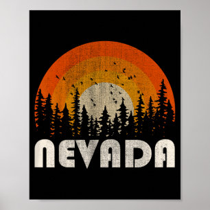 Nevada - funny nature vintage hiking 60s 70s 80s poster