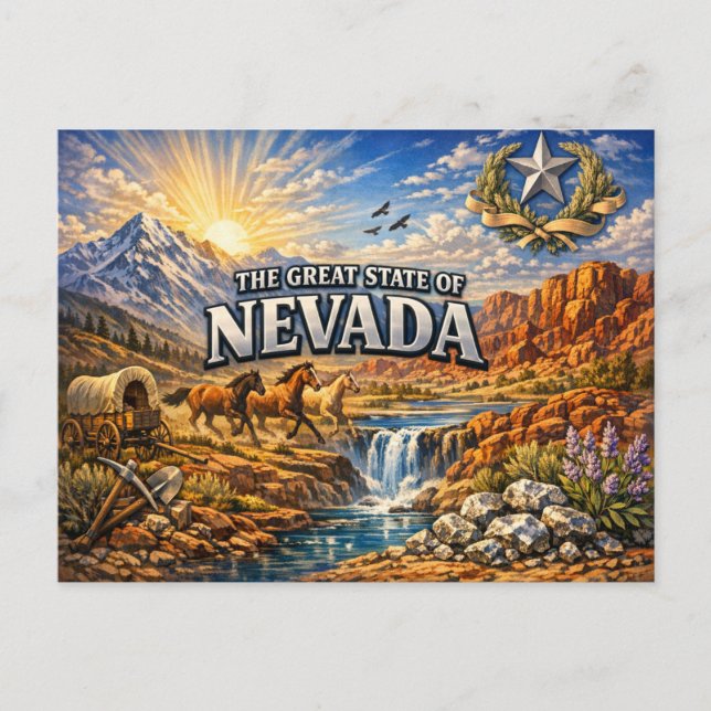 Nevada Greetings Postcard  (Front)