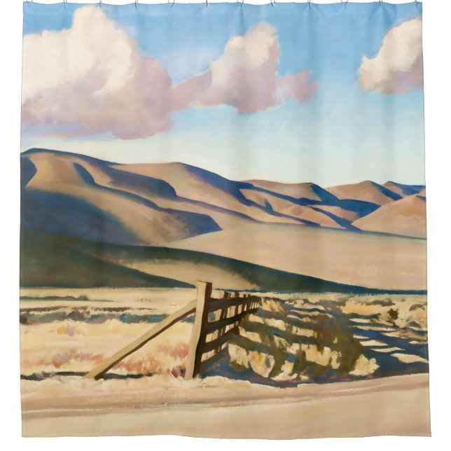 “Nevada Hills” by Maynard Dixon Shower Curtain (Front)