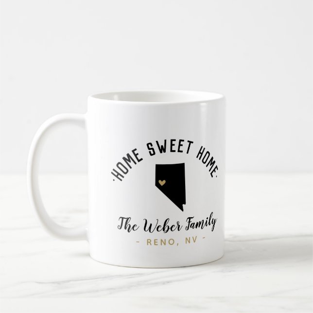 Nevada Home Sweet Home Family Monogram Mug (Left)